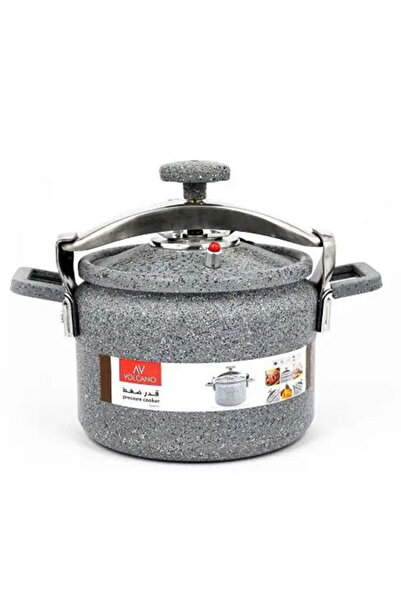 Volcano قدر ضغط بركان جرانيت السيف غاليري، 9 لتر، مقبض معدني - رمادي