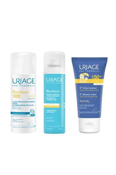 Uriage Bariesun Sun Set – Fluid Spf50 200ml Baby Cream 50ml After-sun Spray 150ml