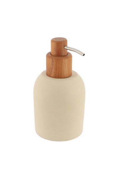 Tendance Elegant Design Wooden Raw Appearance Soap and Lotion Dispenser Beige 180ml