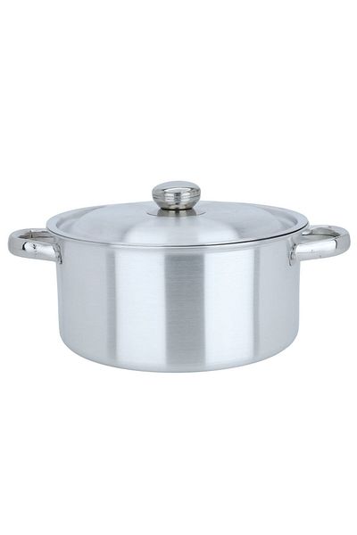 ROBUST Aluminum pot with lid and two handles Robust, 26 cm, circular - silver