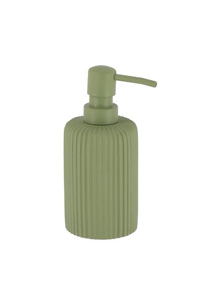 Tendance Elegant Design Polyresin Round Soap Dispenser Matte Green 230ml
