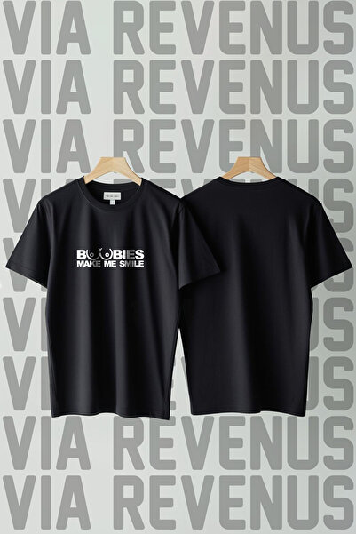 Vordevia Tricou unisex cu decolteu rotund cu imprimeu Make Me Smile