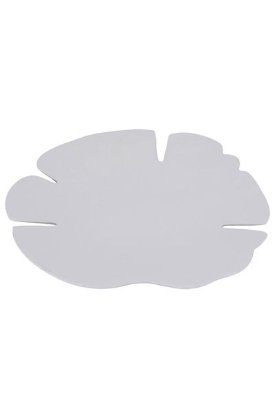 Alsaif Gallery Metal Plate Al Saif Gallery, 31x31x2.4 cm, Leaf Shape - Gray
