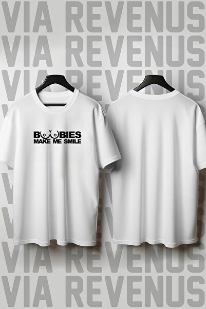 Vordevia Tricou unisex cu decolteu rotund cu imprimeu Make Me Smile