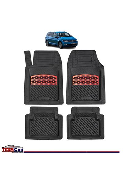 TEAMCAR Covorașe Auto ® Tip Tăviță Volkswagen Touran Ii (2015 ) - Red