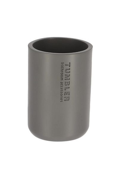 Tendance Loudis High Quality Durable Round Polyresin Bathroom Tumbler Matte Grey 350ml