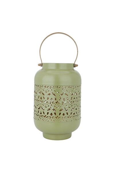 Generic Al Saif Gallery Porcelain Candle Holder, Round - Olive Green