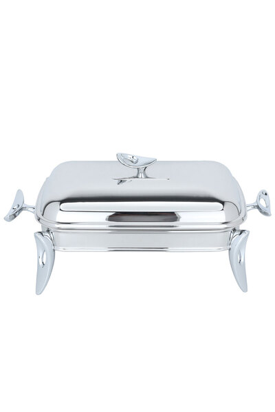 Generic Al Saif Gallery Steel Buffet Warmer + Glass, 23 x 20 cm, Medium Recta...