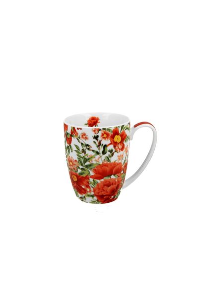 GiftExpress Felicity red flower porcelain mug 360ml