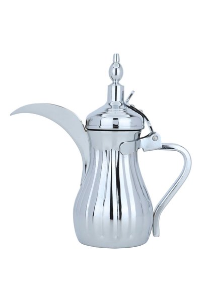 Alsaif Gallery Saif Gallery Tuwaiq Stainless Steel Dallah, Size 26 - Silver