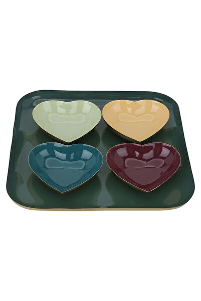 Generic Al Saif Gallery Steel Yogurt Set, 25.3 x 25.3 x 3.3 cm, heart shape, ...