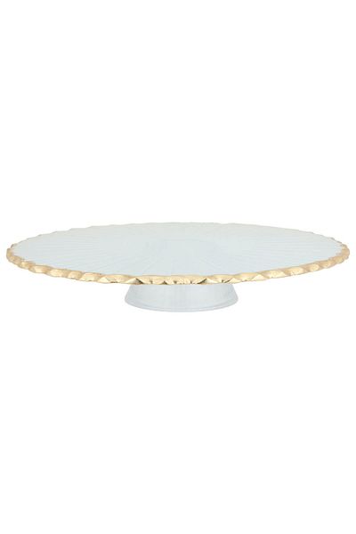 Alsaif Gallery Cake Stand Glass Al Saif Gallery, 30.5×5.5 cm - White