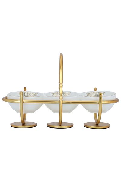 Alsaif Gallery Porcelain Serving Plate Alsaif Gallery, 31x12x20 cm - White and Gold