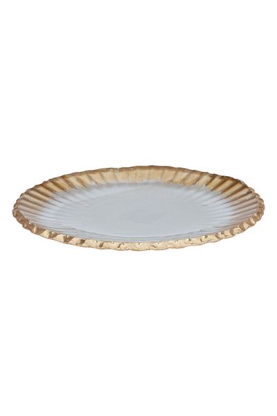 Alsaif Gallery Glass Serving Dish Hala, Alsaif Gallery, Flat, Circular - White