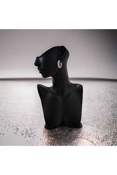 feyza collection 5 Stone Donut Model Vip Steel Earrings