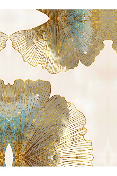 Harikabirev HARIKABIREV | COMBINAȚIE FLORI ETERNITATE GOLD-TURQUOAZ | MDF PLKSMDF CU CADRU PLEXI