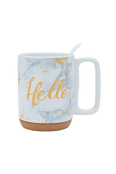 Generic Al Saif Gallery Porcelain Mug with Spoon, 300 ml - White