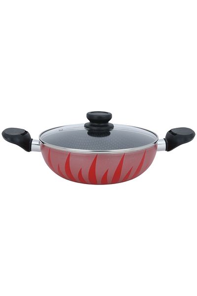 Alsaif Gallery Tefal Pot Al Saif Gallery, 26 cm, Glass Lid, Deep - Red
