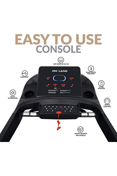 SKY LAND Home Gym Treadmill EM-1277, 5.5HP Peak, Auto Incline, 130KG Max, LED Display