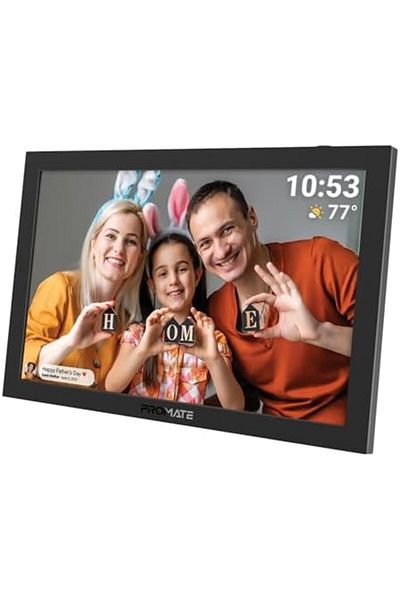 Promate Full HD Digital Photo Frame With 10.1" Touch Screen, Wireless app Control, 16GB Storage, USB
