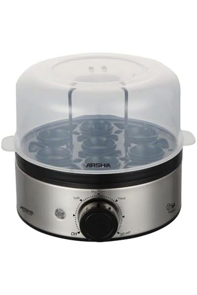 ARSHA Arshia Egg Boiler – 7-Egg Capacity, 400W, Adjustable Hardness Levels, IPCS Precision Cooking