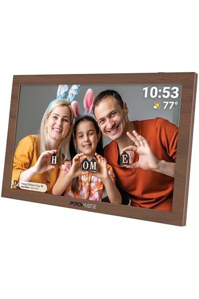 Promate Full HD Digital Photo Frame With 10.1" Touch Screen, Wireless app Control, 16GB Storage, USB