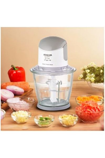 Arshia 1.5L Electric Chopper – 500W, 6 Stainless Steel Blades, One-Touch Operation – White