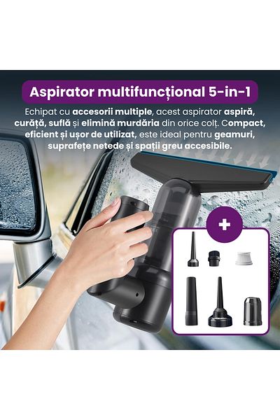 JUSTNET ® 5-in-1 Cordless Electric Vacuum Cleaner with Squeegee, Cleaning and Drying Windows