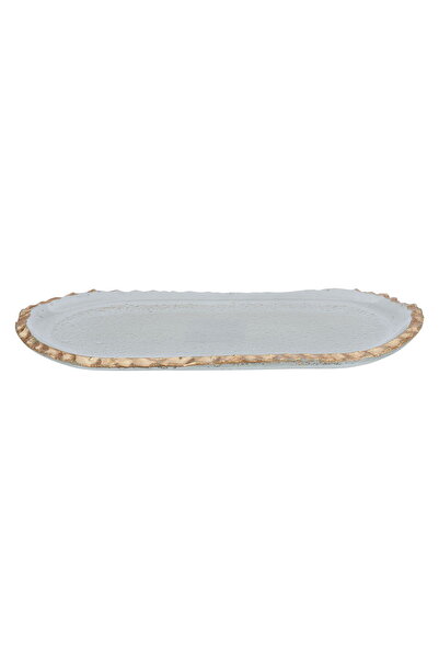 Alsaif Gallery Oval Dessert Plate Glass Alsaif Gallery, 26x15x1.7 cm, with Go...