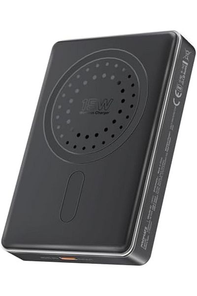 Promate Super Slim 5000mAh Power Bank with 15W MagSafe Charging, 20W USB-C Port, Safety Protection S