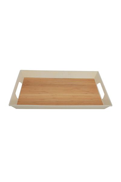 Alsaif Gallery Taferiah Tray for Serving - Al Saif Gallery, 16 Inch, Rectangular - Brown