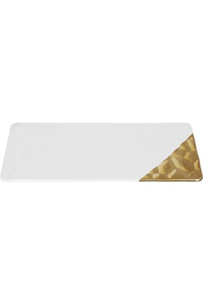 Alsaif Gallery Rectangular Porcelain Dessert Serving Dish Alsaif Gallery, 31x14x1 cm - White
