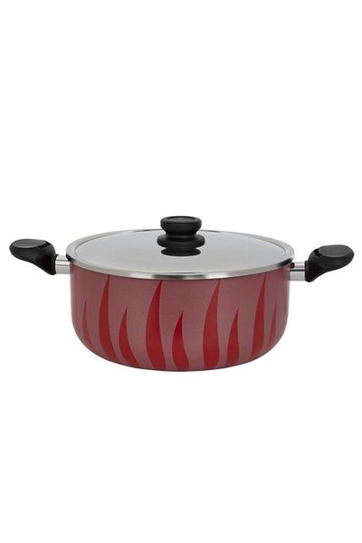 Alsaif Gallery Tefal Pot Al Saif Gallery, 26 cm with Steel Lid - Red