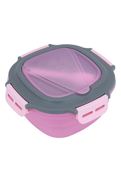Alsaif Gallery Saif Gallery Plastic Lunch Box, Square with Lid, 1.2 L - Pink