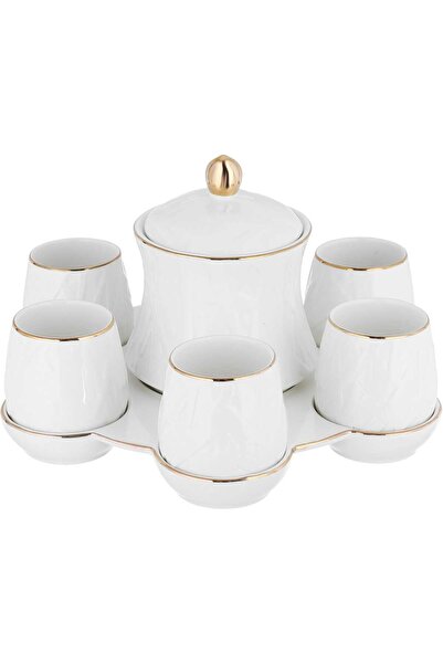 Alsaif Gallery Porcelain Tea Cup Set, Saif Gallery, 8 Pieces - White