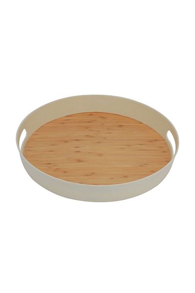 Alsaif Gallery Wooden Serving Tray Alsaif Gallery, 12 Inch, Round - Wooden