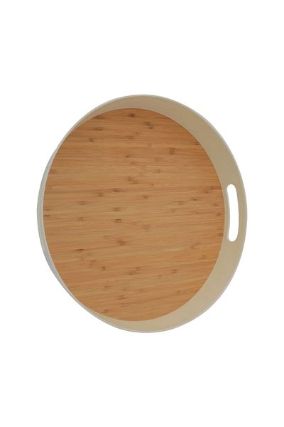 Alsaif Gallery Wooden Serving Tray Alsaif Gallery, 12 Inch, Round - Wooden