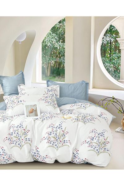 CHIRASO CHIRASO Linen, SUMMER Satin Cotton Fabric, Fitted Sheet 220x240 and Elastic 180x200, 4 Pillowcases