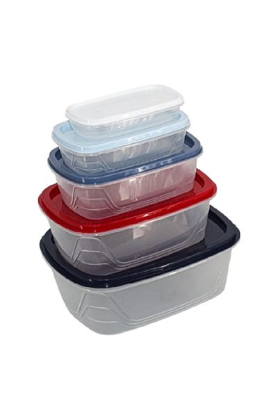 rexa 5-Piece Plastic Storage Box Set – Stackable & Durable
