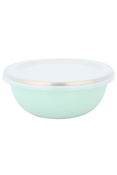 Alsaif Gallery Steel Bowl Alsaif Gallery, 12 cm, Plastic Lid - Light Green