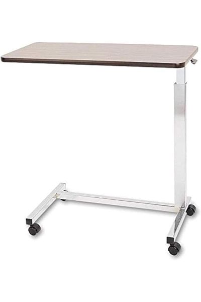 Others Adjustable Overbed Table, Brown, Metal