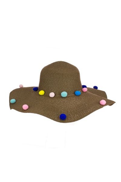 Intisimo Beach Hat, Women, Accessorized with Tassels, Brown