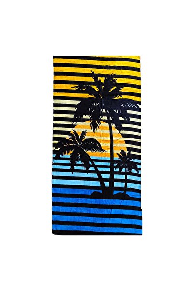 Kotonia Home Prosop de plajă din catifea 70x140 cm, bumbac, decorațiune cu pa...