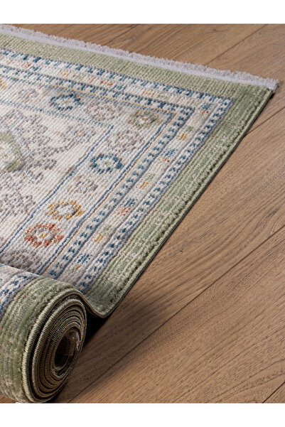 Casa Deluxe Home Vintage, Pamuk Dokuma,Saçaklı,Otantik,Yumuşak,Çok Renkli,Yazlık,Mutfak,Dört Mevsim.N0104A_Yesil