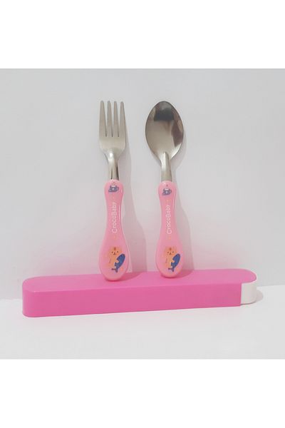 renkli çiçekler Fork Spoon Cartoon Patterned Fork Spoon Set for Kids |