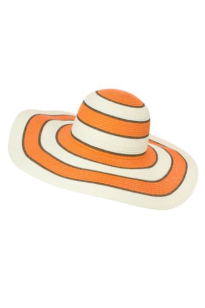 Intisimo Beach hat, Women, Circles, Beige/Orange