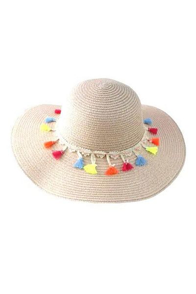 Intisimo Beach hat, Women, Circles, Beige/Multicolor