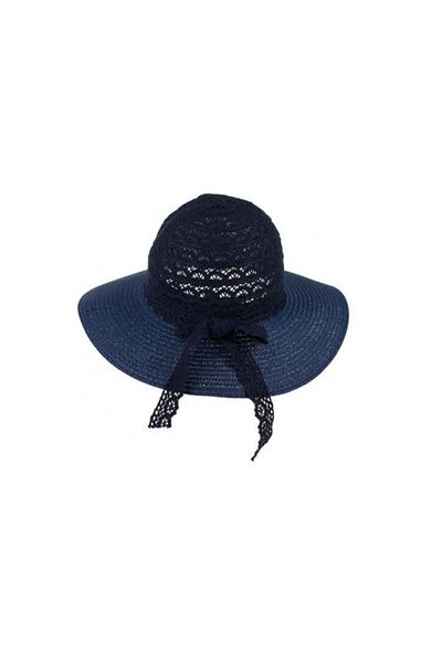 Intisimo Beach Hat, Women, Lace Accessorized, Navy Blue