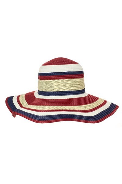 Intisimo Beach hat, Women, Circles, Navy/Red/White
