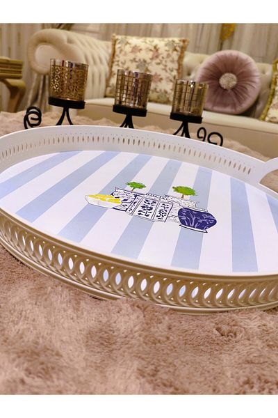 Madame Coco Carine Round Knitted Tray - 38 cm